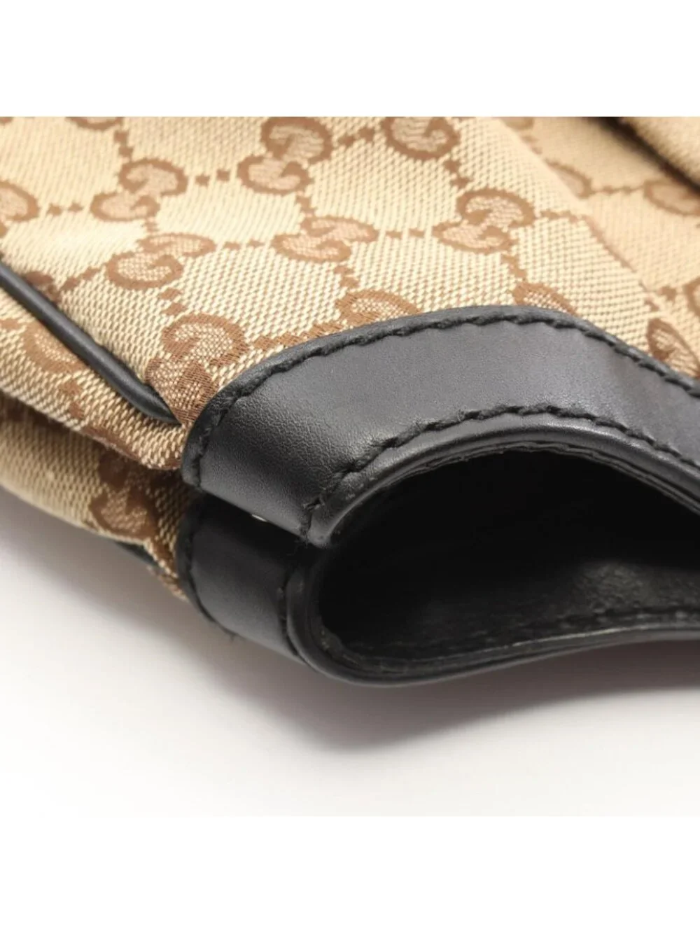 Gucci Handbag GG Canvas Beige Black Tote